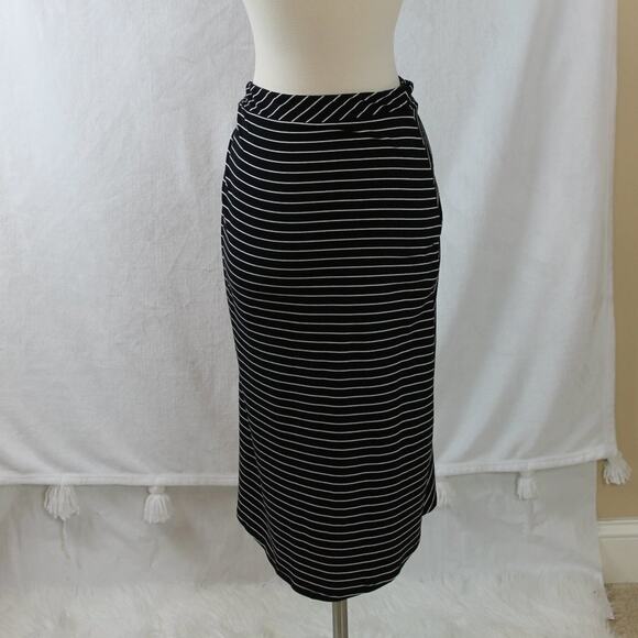 Adrienne Vittadini Women's Striped Faux Wrap Midi Skirt Size X-Small - Picture 9 of 10